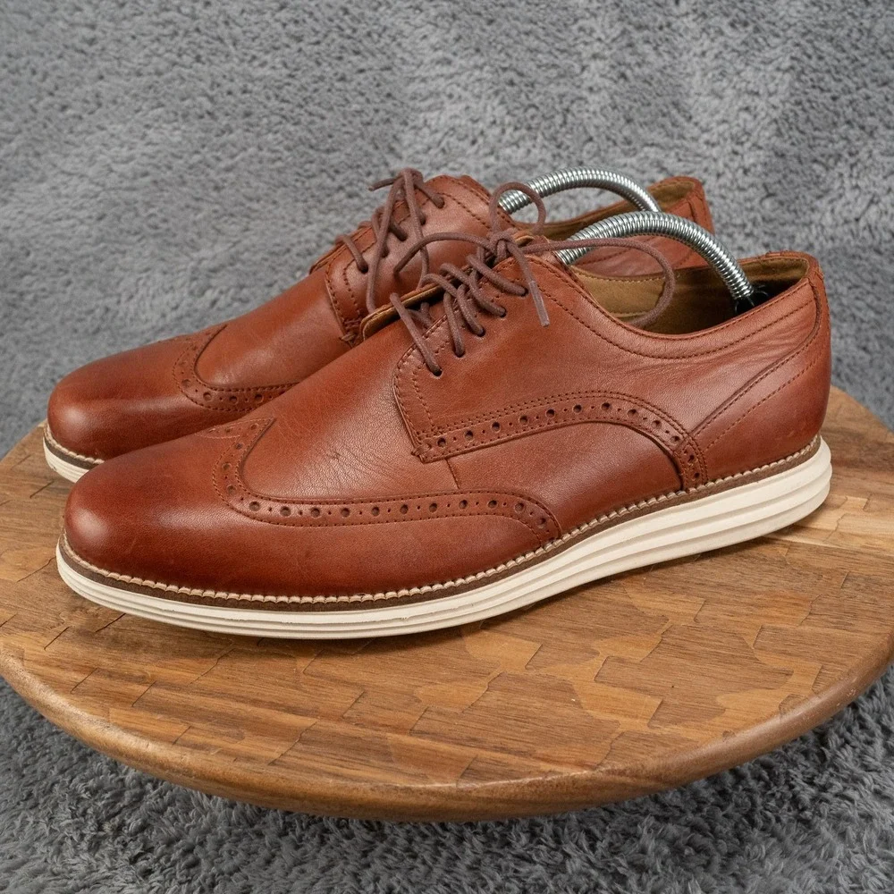 COLE HAAN ORIGINAL GRAND WINGTIP OXFORDS Woodbury/Ivory #C26471 SIZE 10 M